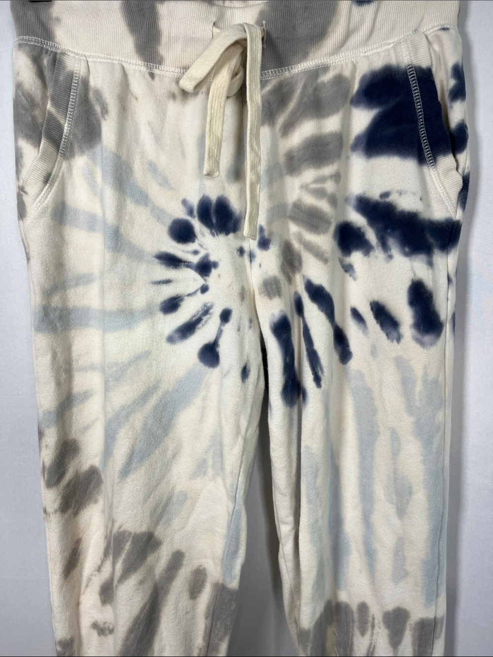 Z supply tie dye navy grey white cotton jogger sweatpants sz s loungewear - Picture 3 of 6